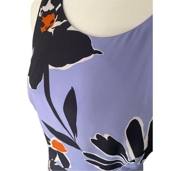 J. Crew Blue Floral Fit and Flare Polyester Dress Lined Spring 2016 Size 6 - Picture 6 of 7